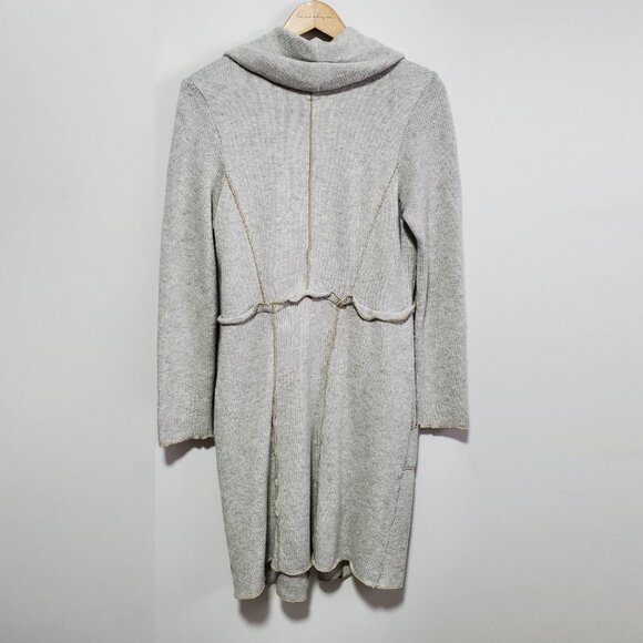 TINY by Anthropologie Wool Blend Knit Cardigan Sweater Coat Grey Women's Large - Picture 10 of 15